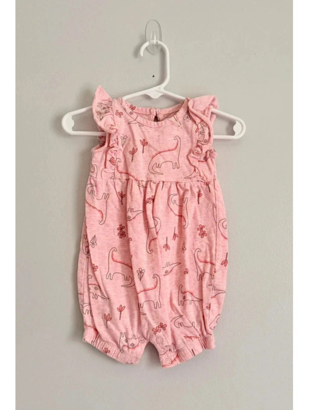 Carter’s Just One You Pink Dinosaur Romper 6M VGUC